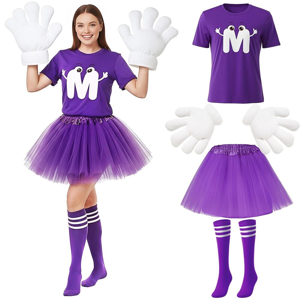 6724 6 Pcs Letter M Halloween Costumes Set Include T-shirt Tutu